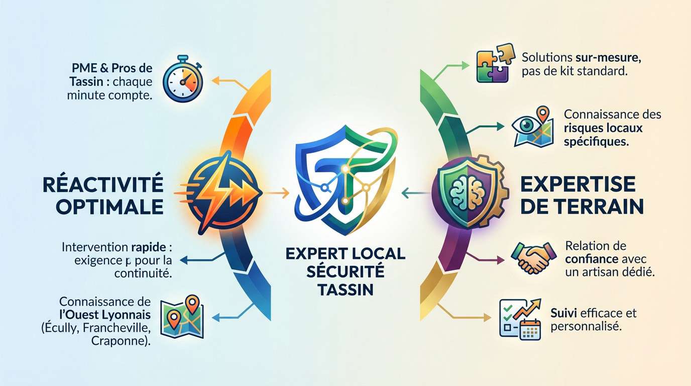 Expert installateur alarme Tassin intervention rapide PME
