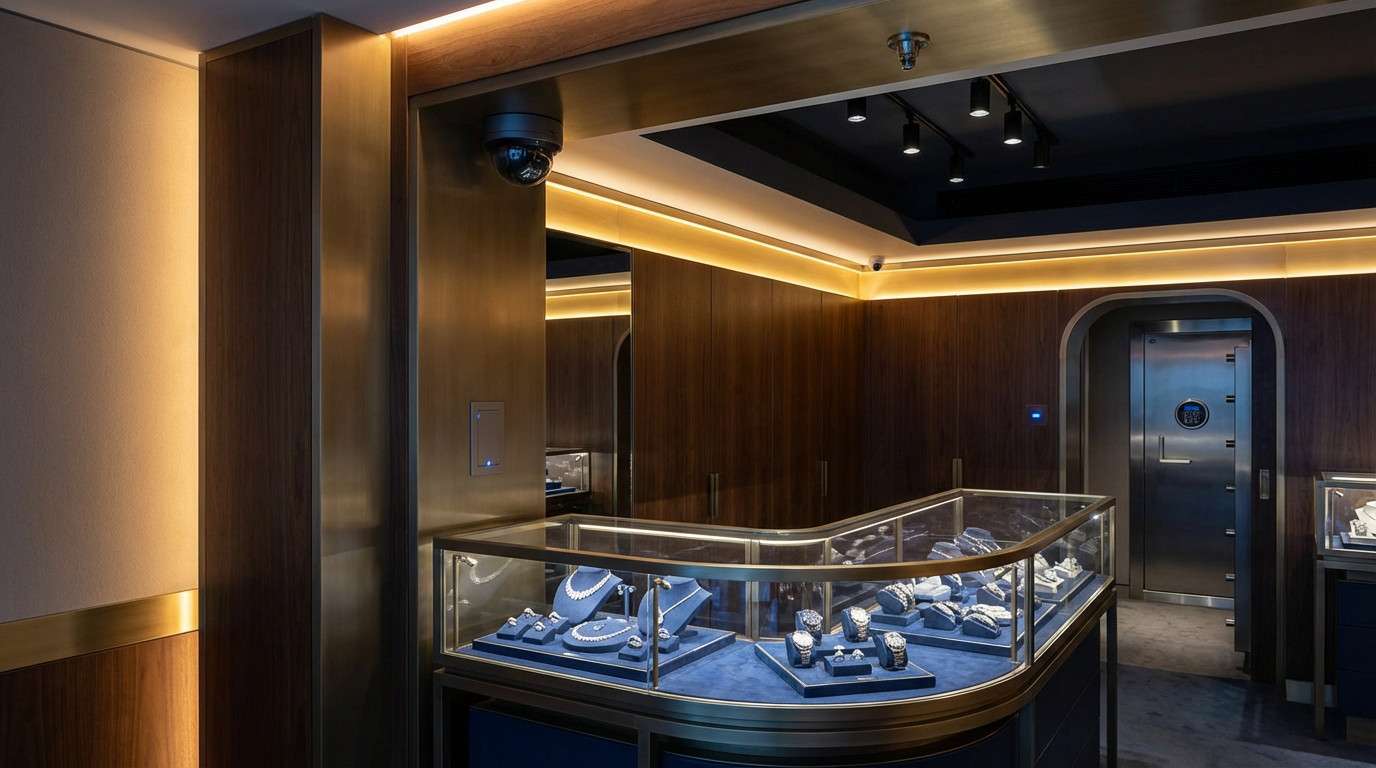 Haut de gamme bijouterie magasin interieur avance sécurité dans le Rhone en milieu professionnel