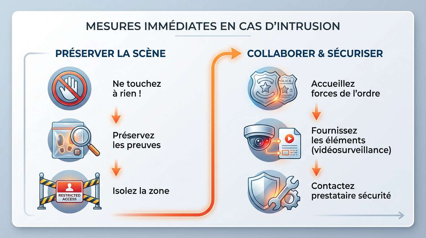 Mesures de sécurité immédiates et préservation des preuves après une intrusion en entreprise