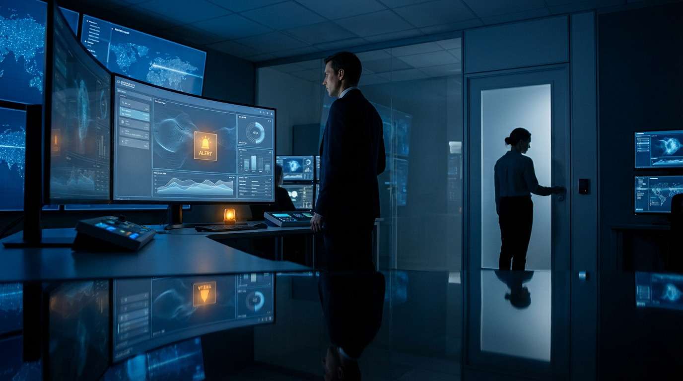 Moderne entreprise securite telesurveillance salle nuit en Metropole de Lyon en milieu professionnel