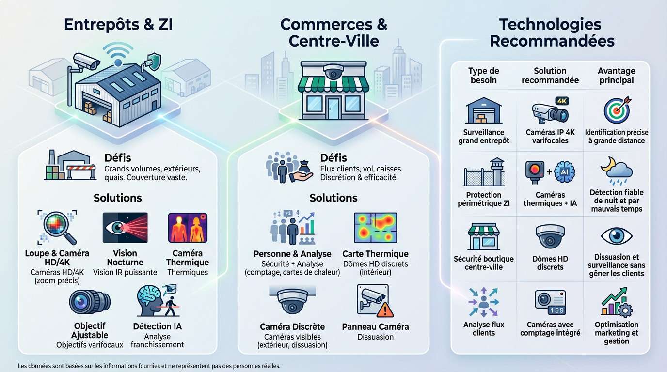 Installation caméras de surveillance entrepôt et commerce Vénissieux