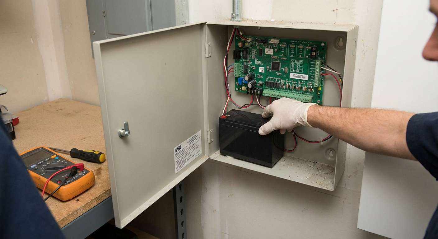 Remplacement de batteries de secours dans une centrale d'alarme intrusion