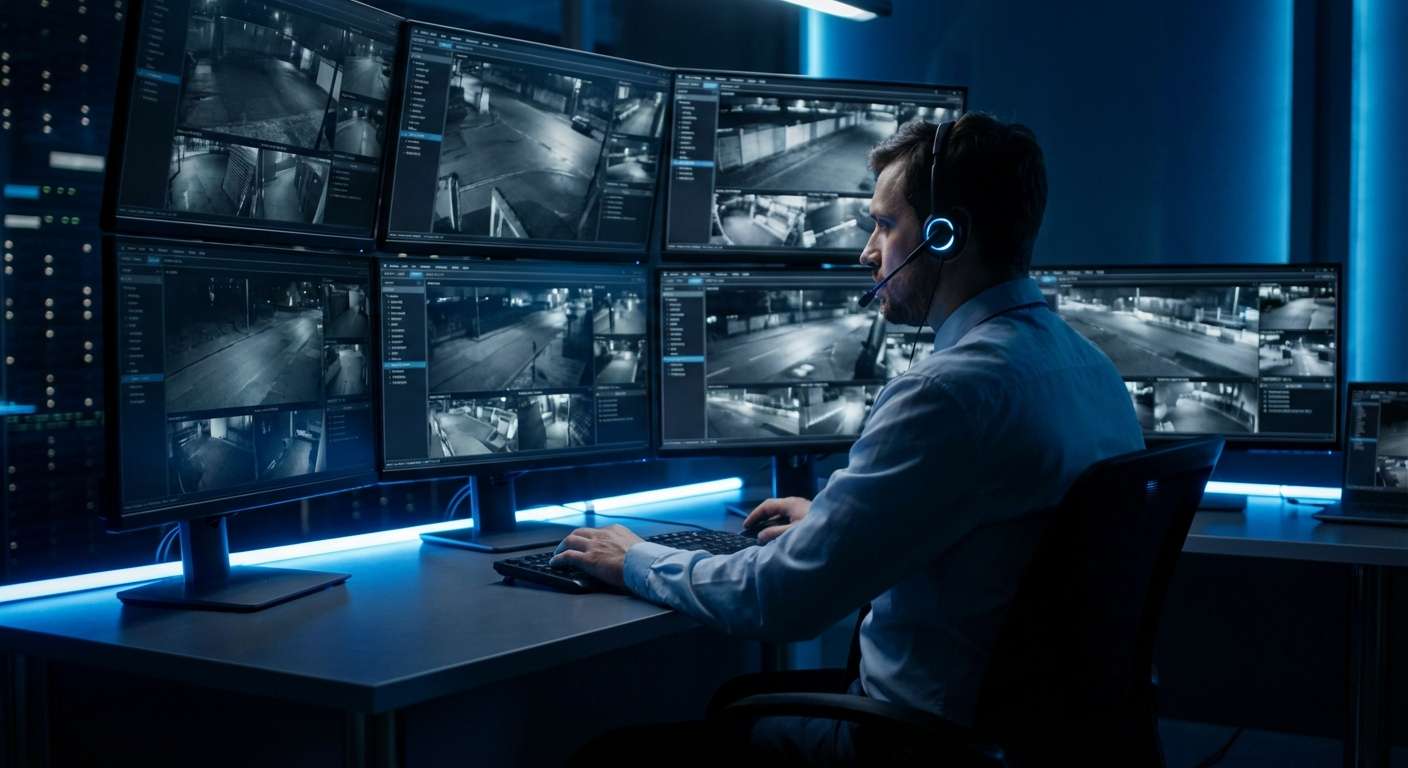 Tableau de bord de surveillance avec indicateurs de sécurité