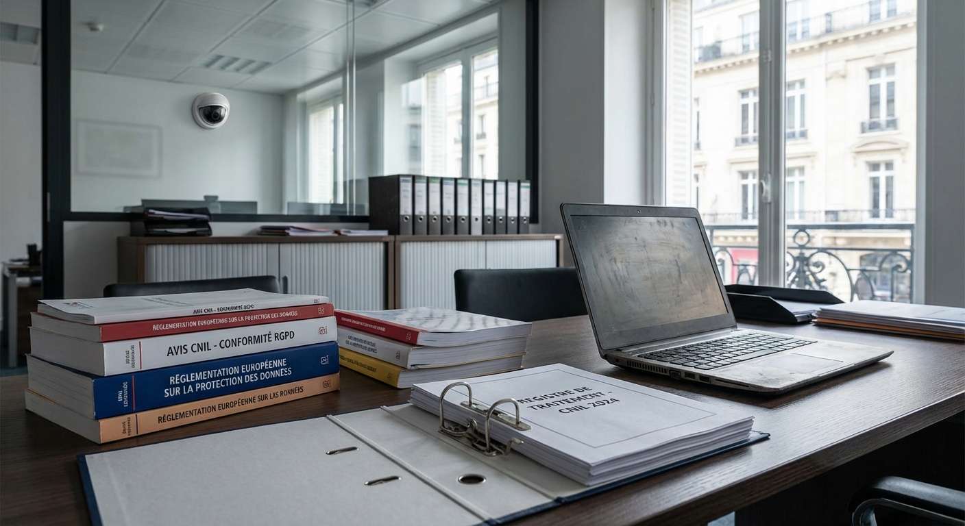 Documentation de conformité CNIL pour vidéosurveillance sur bureau professionnel