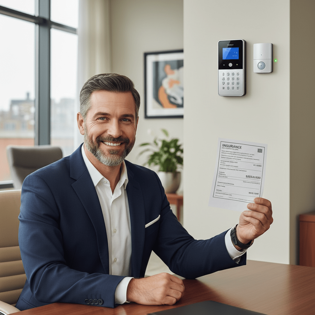 Concept de réduction de prime assurance grâce à un système alarme anti-intrusion