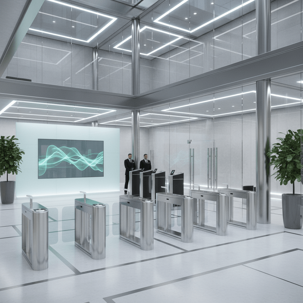 Systeme de controle d acces avec tourniquets dans une entreprise