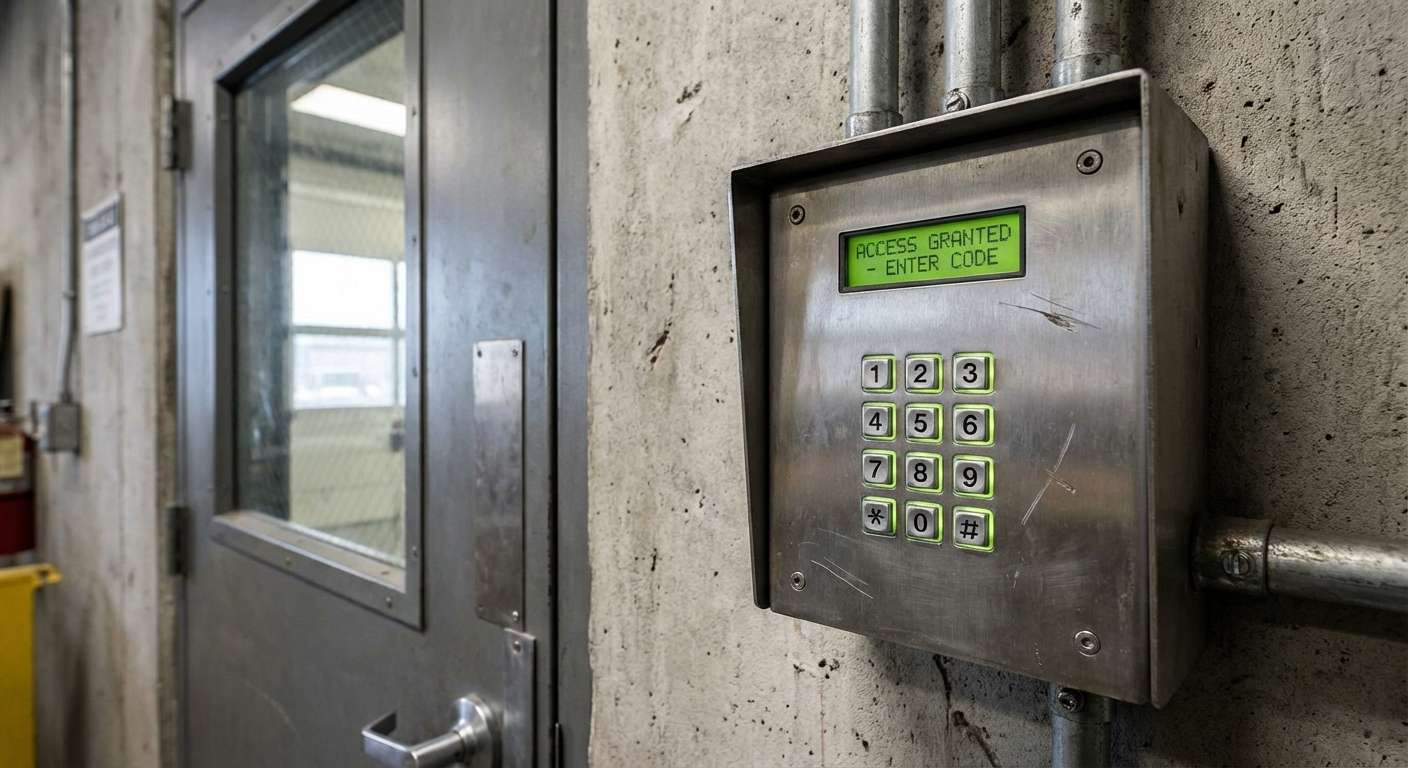 Clavier à code digicode pour contrôle d'accès sur porte sécurisée