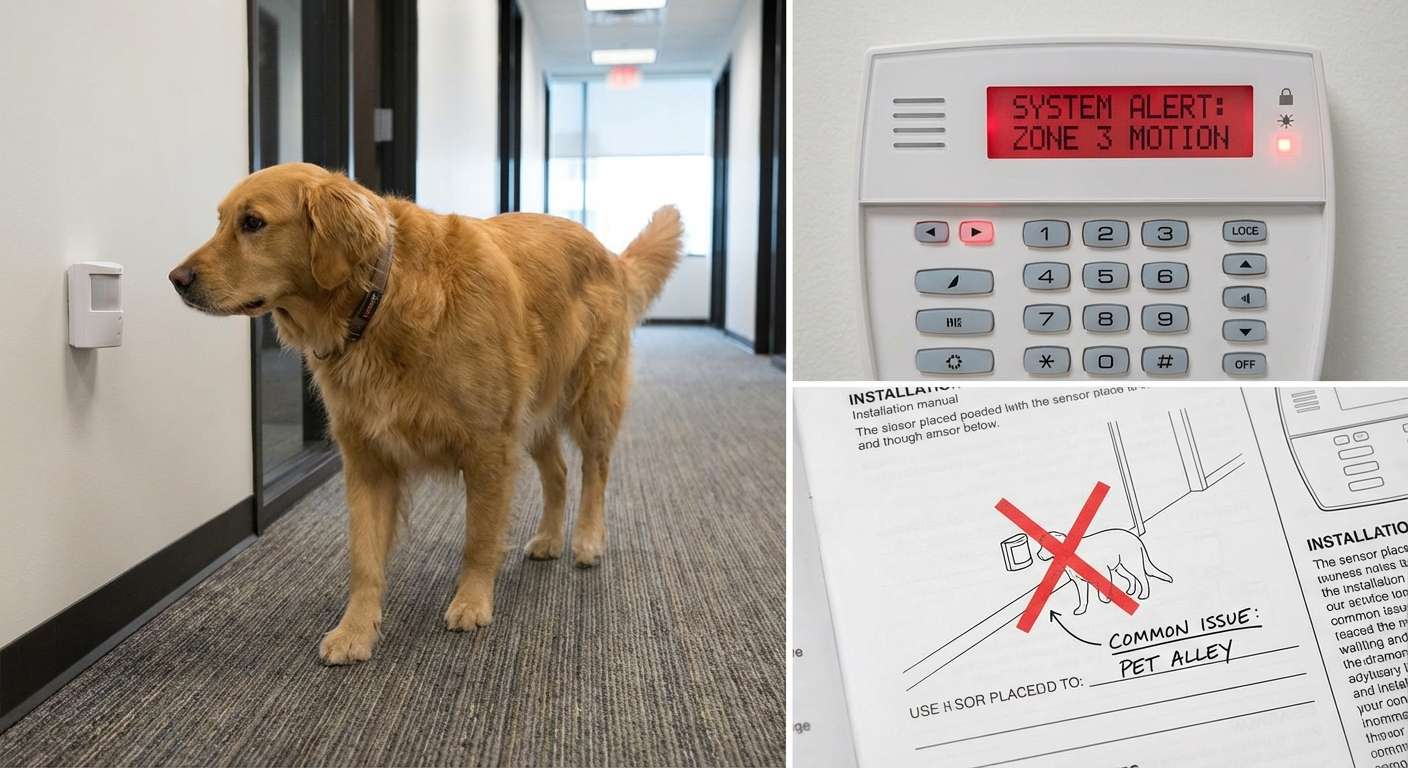 Fausse alarme déclenchée par un animal domestique dans un local professionnel