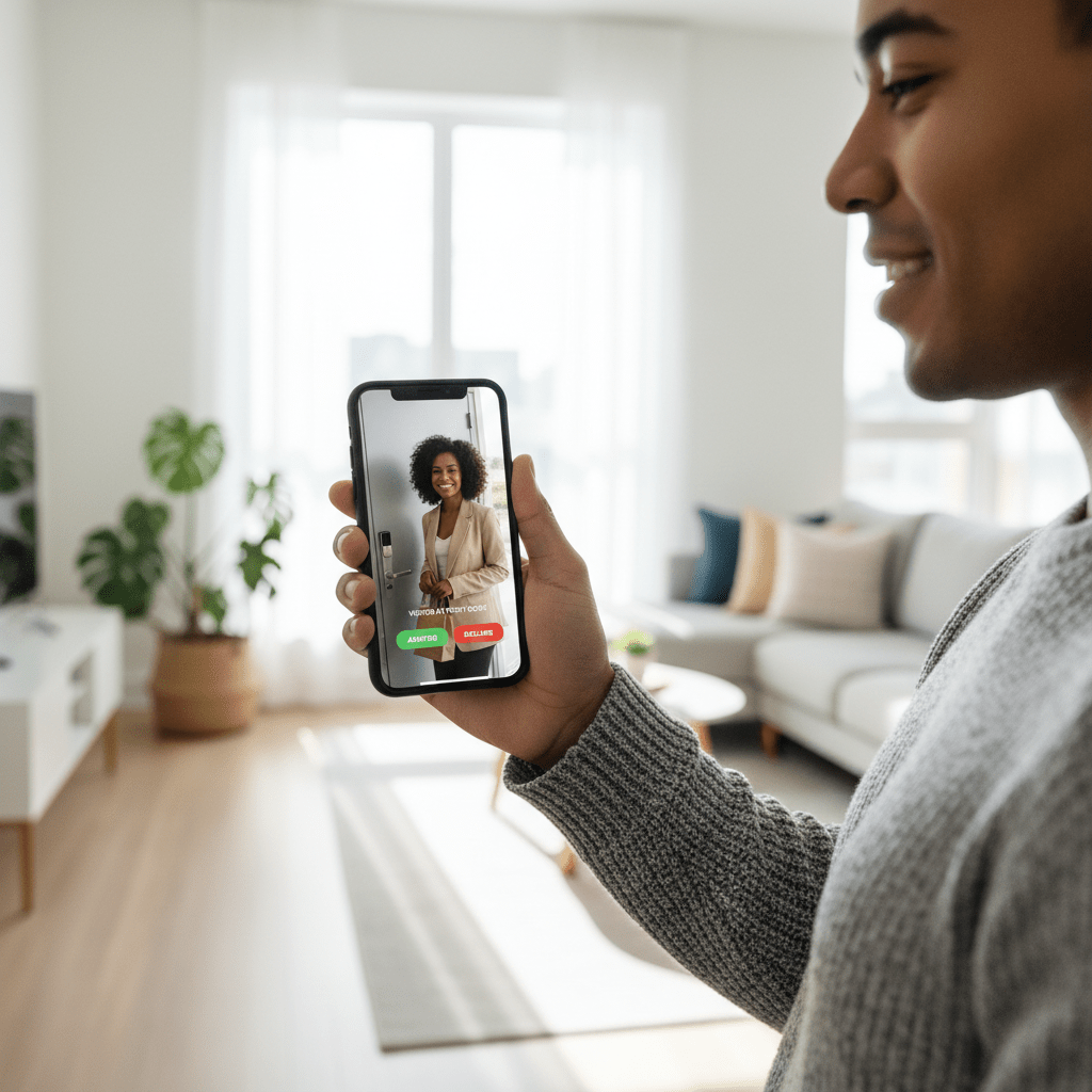 Reponse a un appel interphone video depuis un smartphone