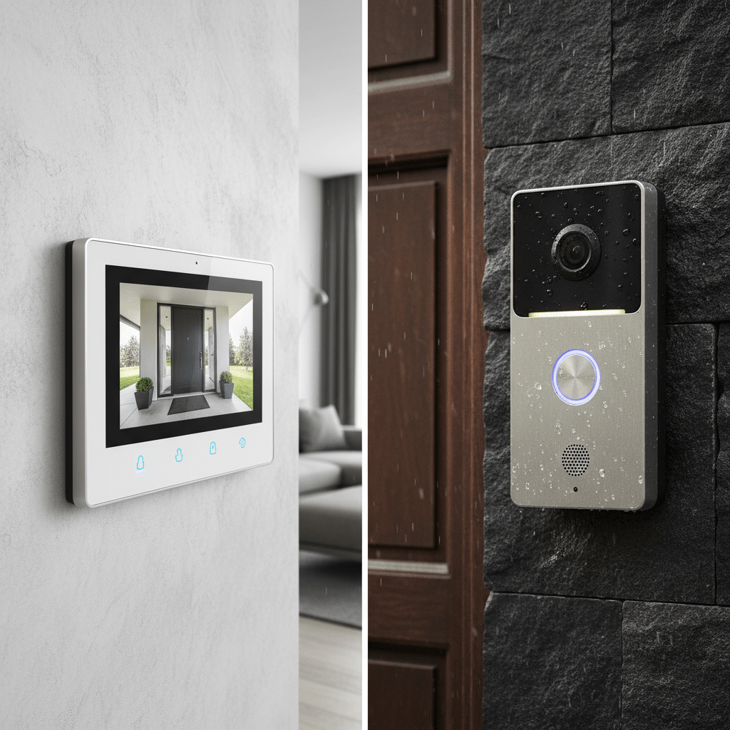 Unite interieure et exterieure d un systeme interphone video