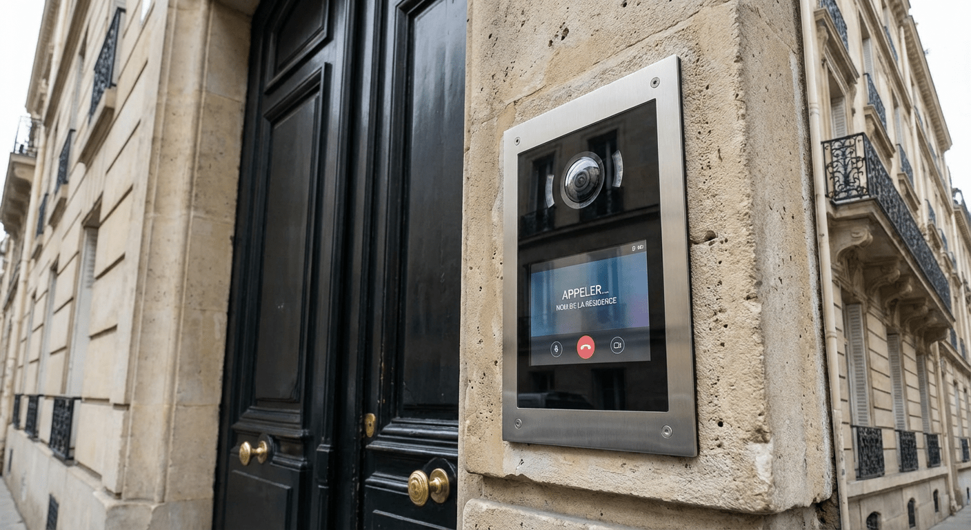 Moderne video interphone systeme wit dans le Rhone pour la sécurité des locaux professionnels