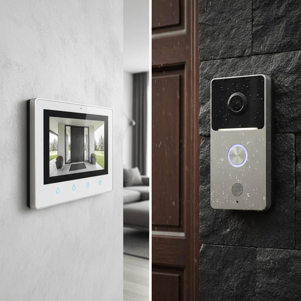 Unite interieure et exterieure d un systeme interphone video