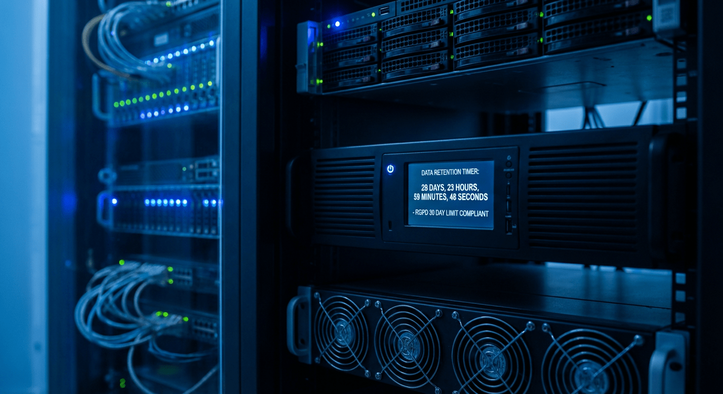 Serveur d'enregistrement vidéosurveillance avec paramétrage de durée de conservation