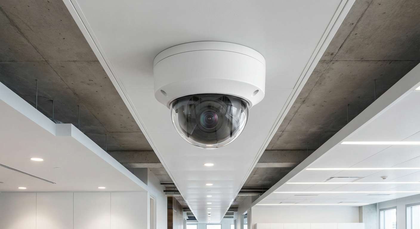 White dome security camera mount 2