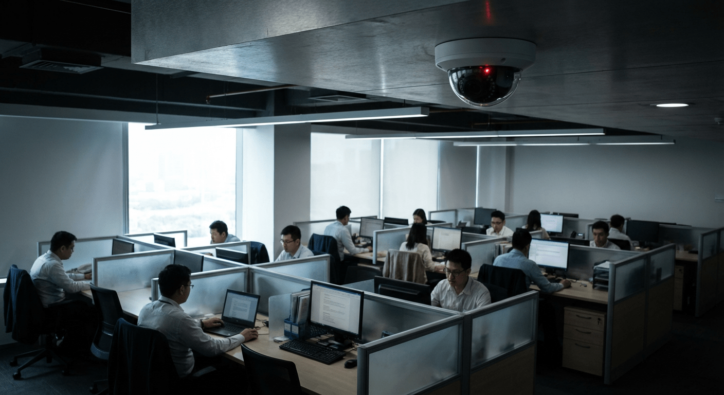 Panneau d'information vid&eacute;osurveillance en entreprise